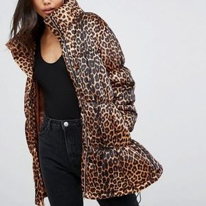Leopard Print Puffer Jacket